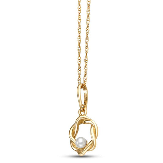 Yellow Gold Freshwater Pearl Drop Pendant