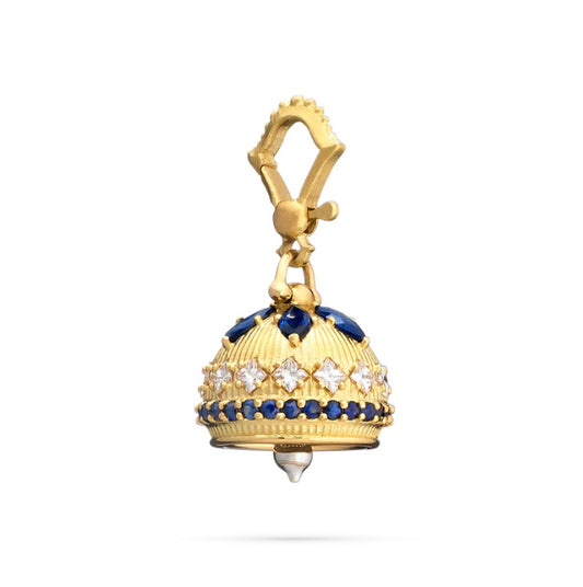 18K yellow gold #3 meditation bell with round diamonds totaling .84cts