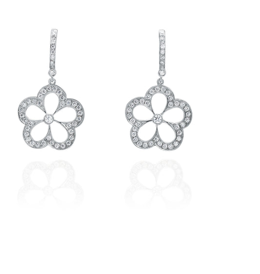 Gumuchian Daisy Diamond Drop Earrings