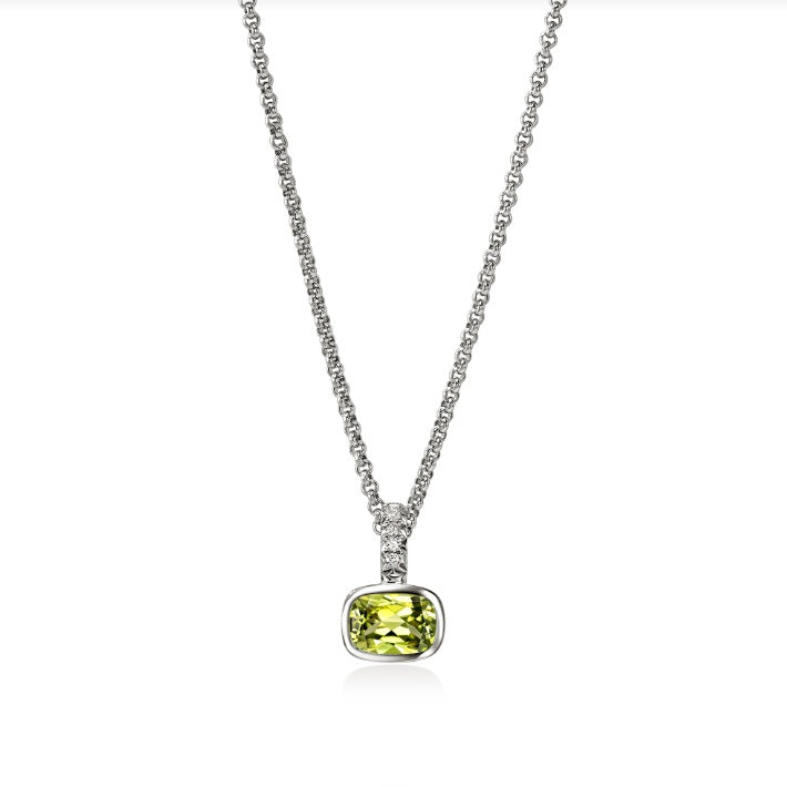 John Hardy Heishi Peridot and Diamond Drop Pendant