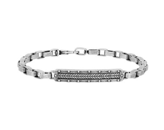 Gurhan Men's Sterling Silver Chevron ID Bracelet