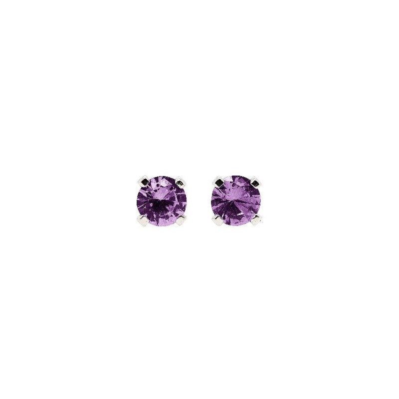 White Gold Amethyst Stud Earrings