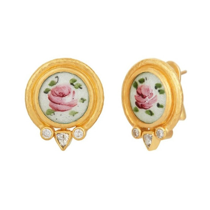 Gurhan Antiquities Gold Guilloche Stud Earrings