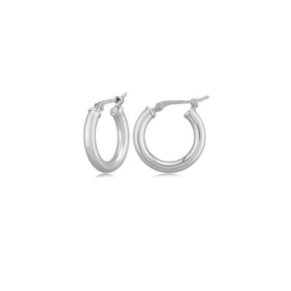 White Gold Hoop Earrings