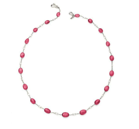Paul Morelli Platinum Ruby and Diamond Necklace