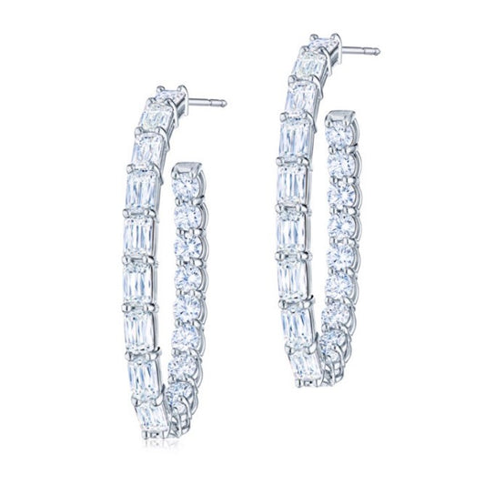 Kwiat Ashoka and Round Diamond Hoop Earrings