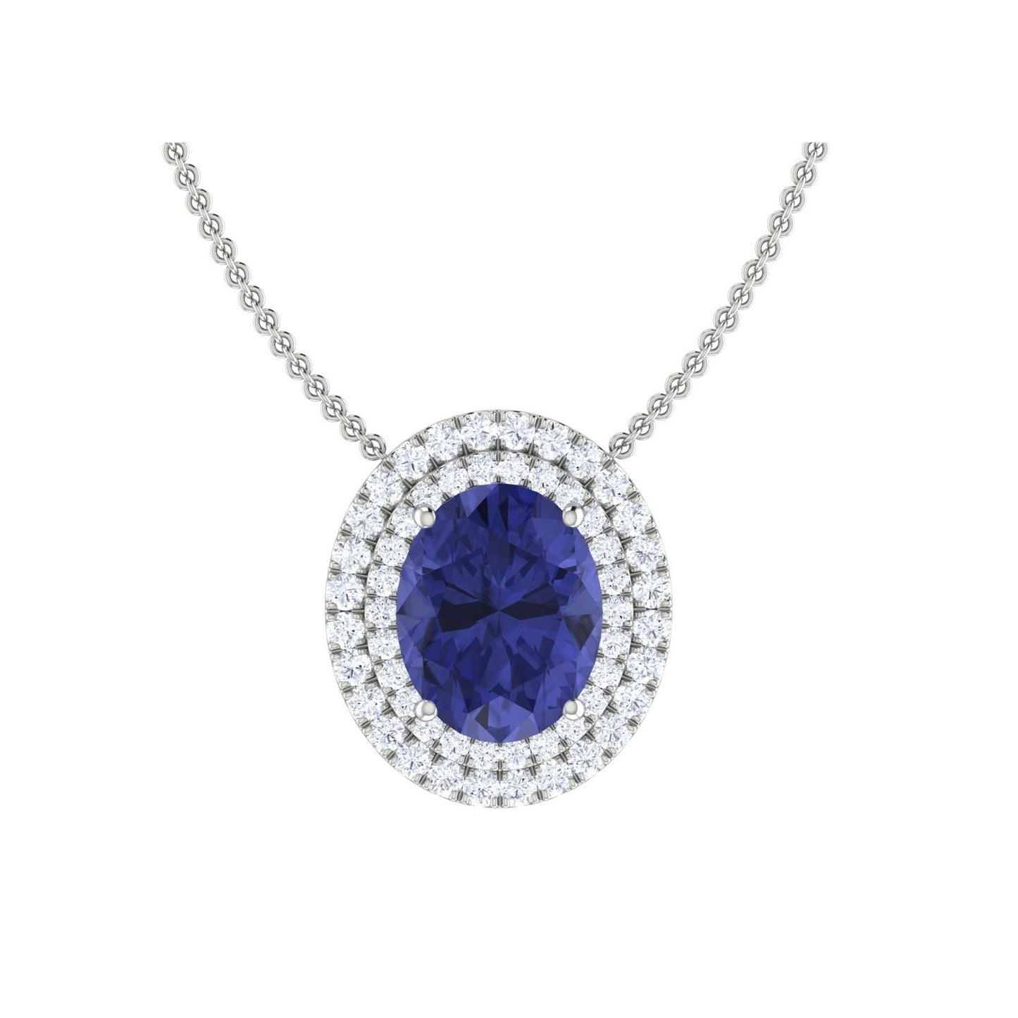 Tanzanite & Diamond Halo Pendant