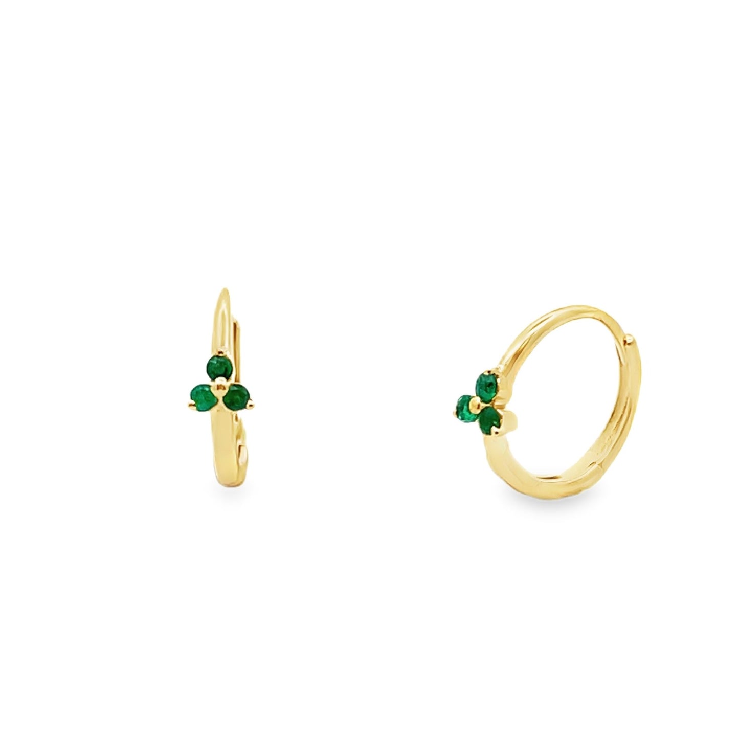 Emerald Hoop Earrings