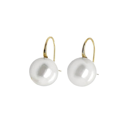 Ray Griffiths Gold & Round Pearl Drop Earrings