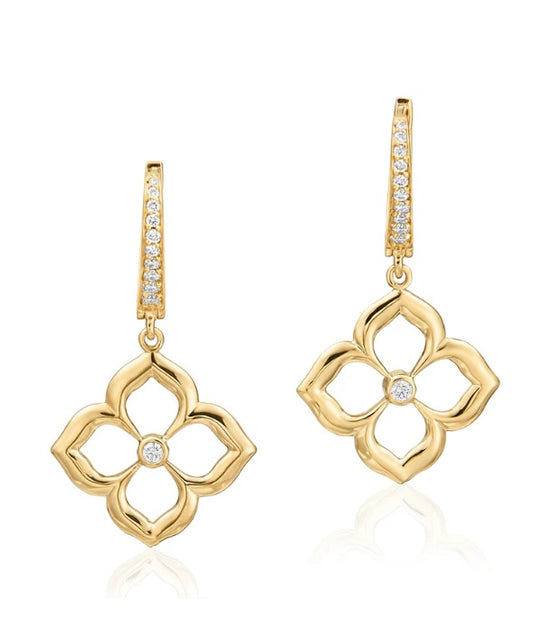 Gumuchian Lotus Fleur Diamond Drop Earrings