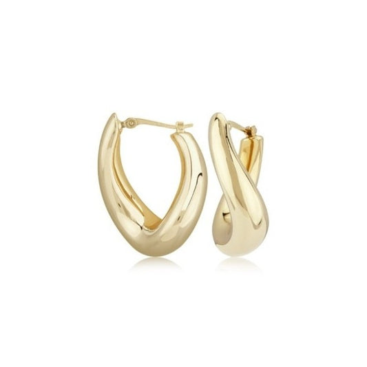 Yellow Gold Twist Hoop Earrings