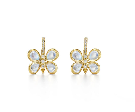 Temple St. Clair Luna Hanging Moonstone Butterfly Earrings