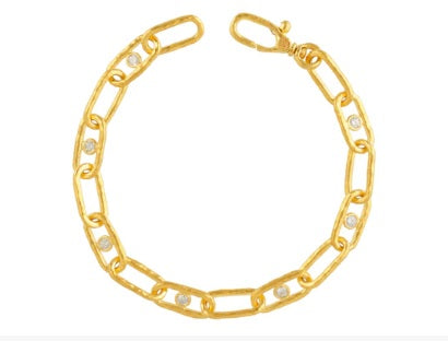Gurhan Hoopla Diamond Link Bracelet
