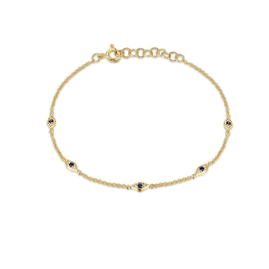 Blue Sapphire Evil Eye Bracelet