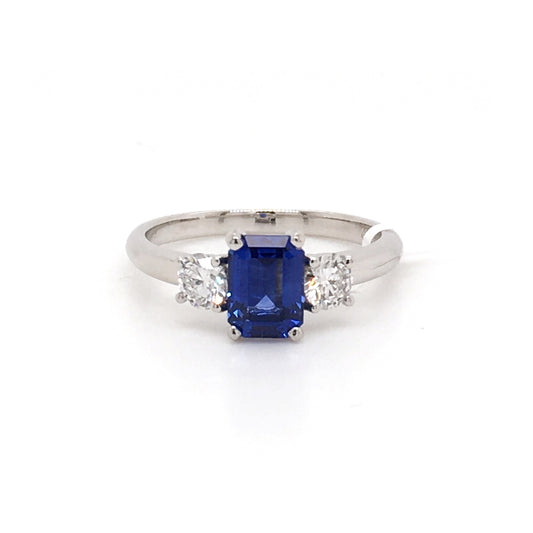 Suna Blue Sapphire and Diamond Ring