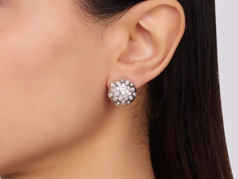 Gurhabn Pointelle Couture Diamond Clip Earrings