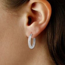 White Gold Hoop Earrings