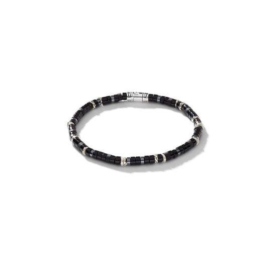Sterling Silver and Onyx Bead Bracelet