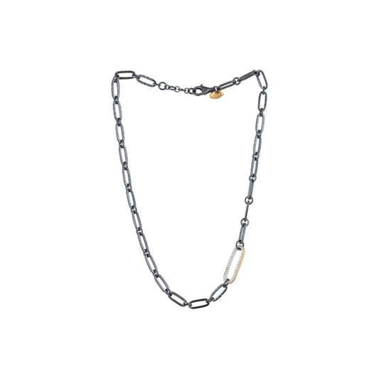 Lika Behar Silver and Gold Link Necklace