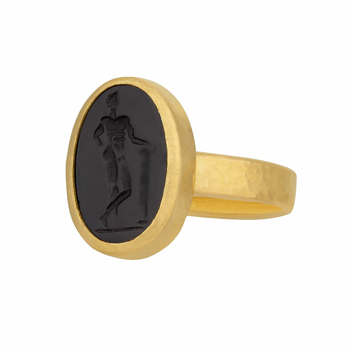 Gurhan Antiquities Oval Black Onyx Intaglio Ring