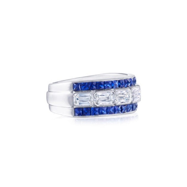 Kwiat Ashoka Diamond & Blue Sapphire Band