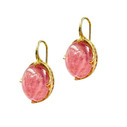 Ray Griffiths Pink Tourmaline Drop Earrings