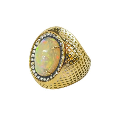 Ray Griffiths Opal and Diamond Ring