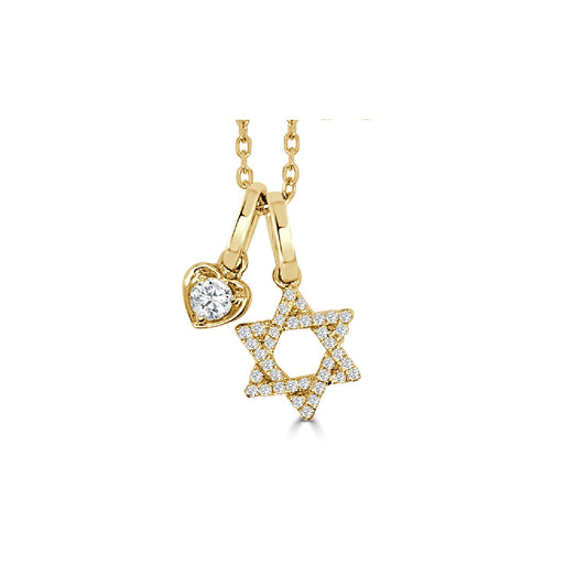 Yellow Gold Diamond Star of David Pendant