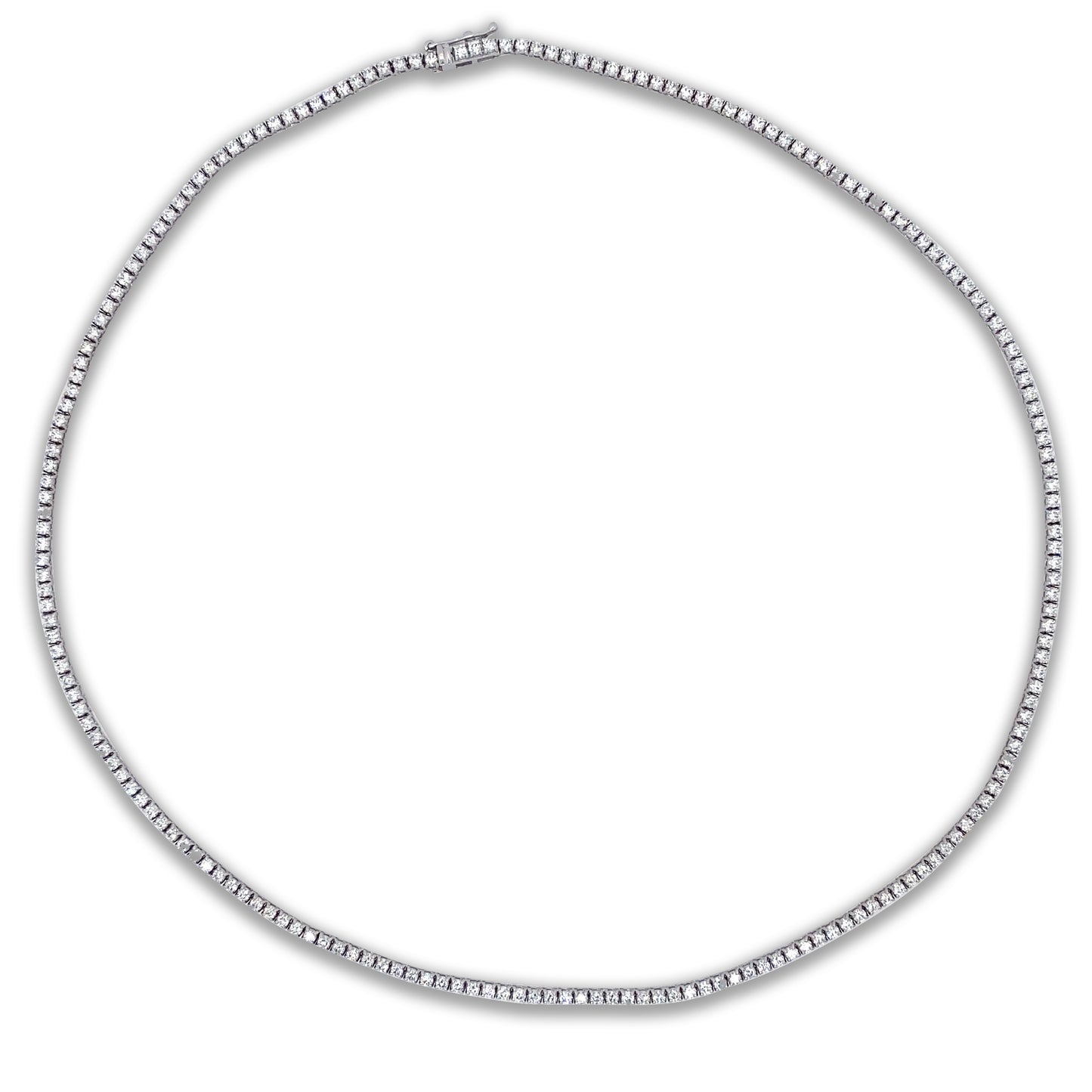 Round Diamond Tennis Necklace