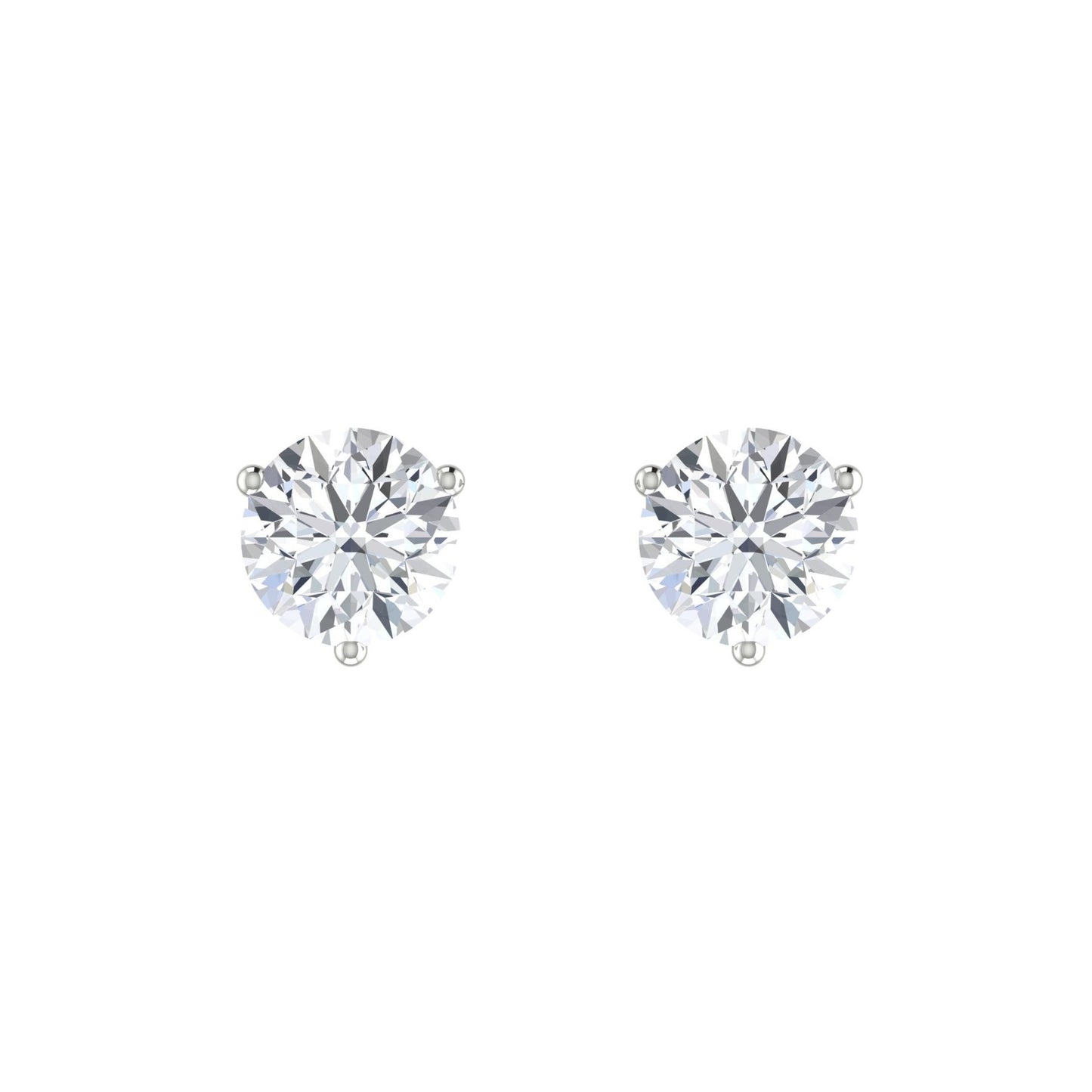 Round Diamond Stud Earrings