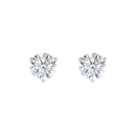 Round Diamond Stud Earrings