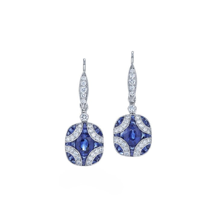 Kwiat Argyle Diamond & Sapphire Drop Earrings