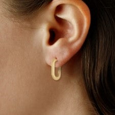 Gold Oval Hoop Earrings