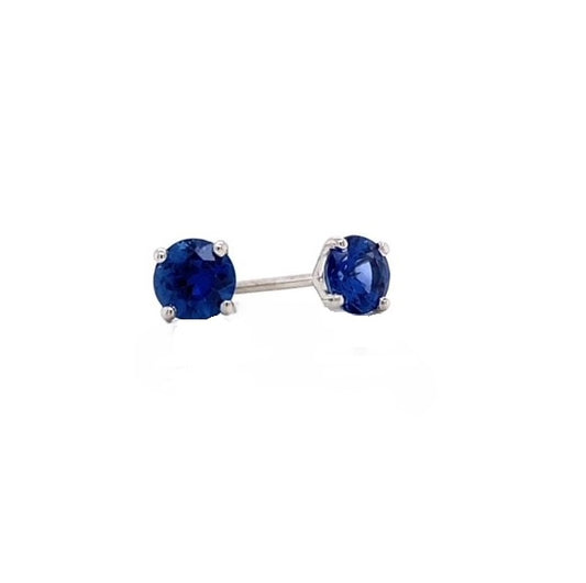 Round Sapphire Stud Earrings