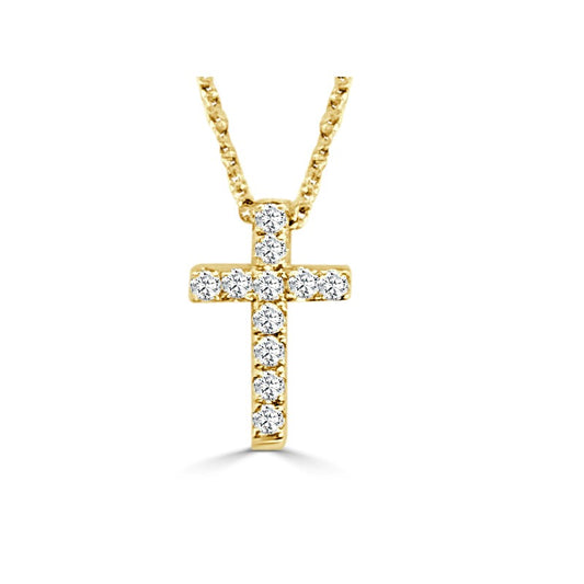 Yellow Gold Diamond Cross Pendant
