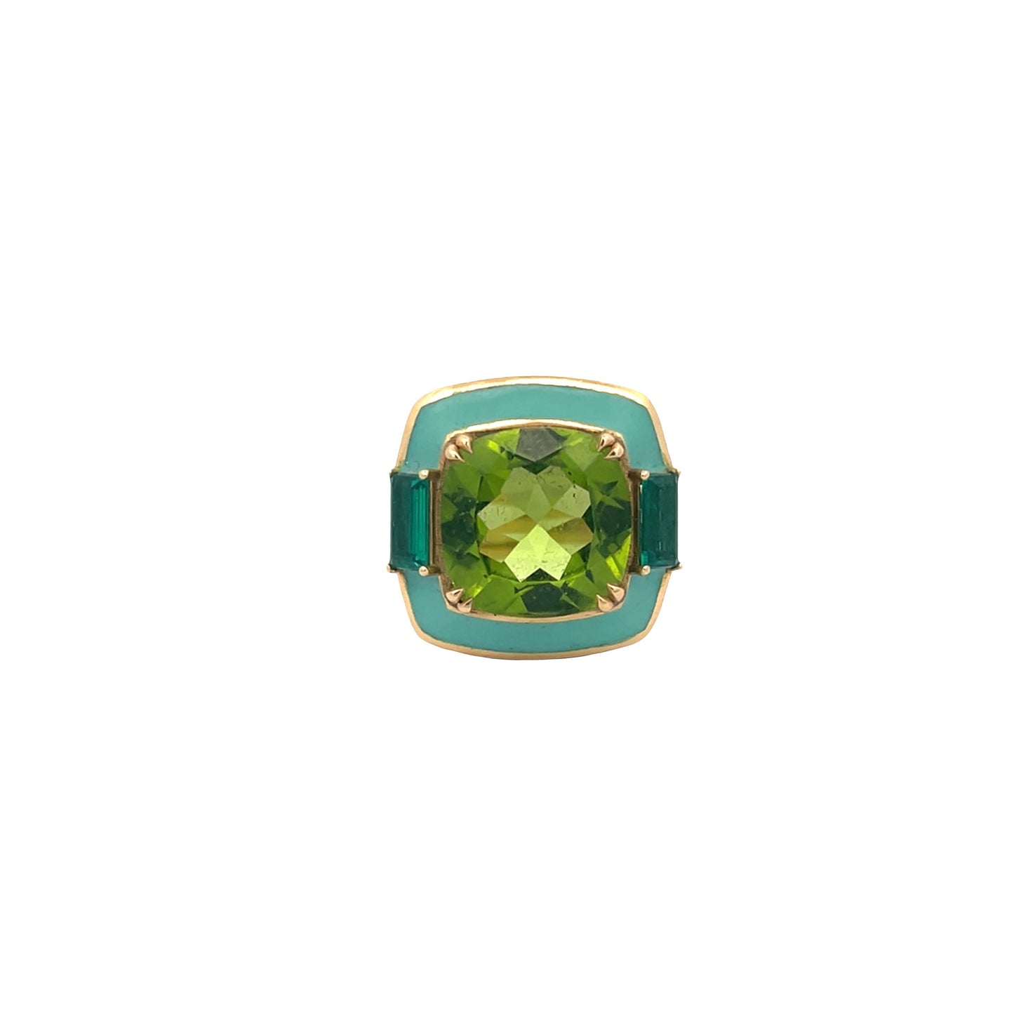 Ray Griffiths Peridot and Emerald Ring