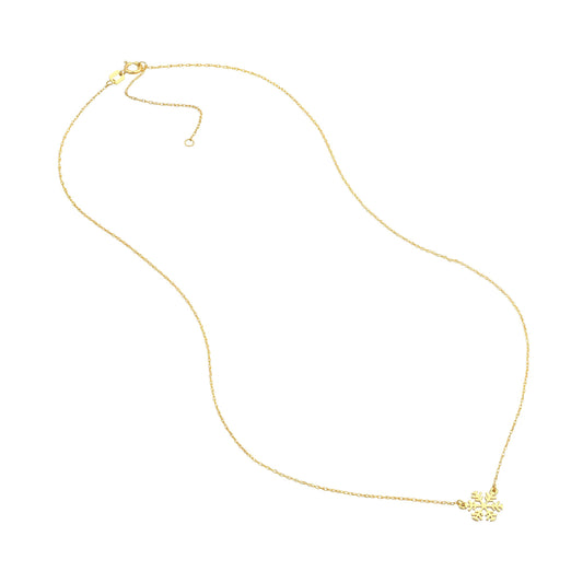 Yellow Gold Snowflake Necklace