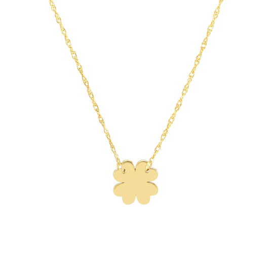 Yellow Gold Clover Necklace