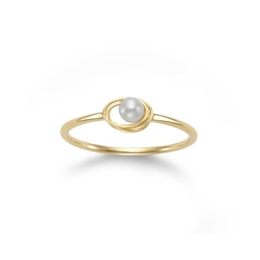 Yellow Gold Freshwater Pearl Ring