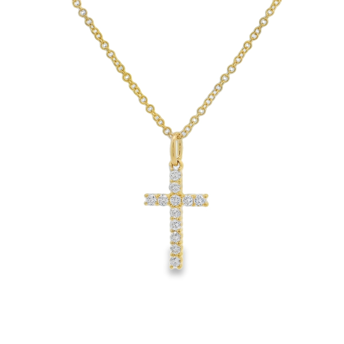 Round Cut Diamond Cross Pendant