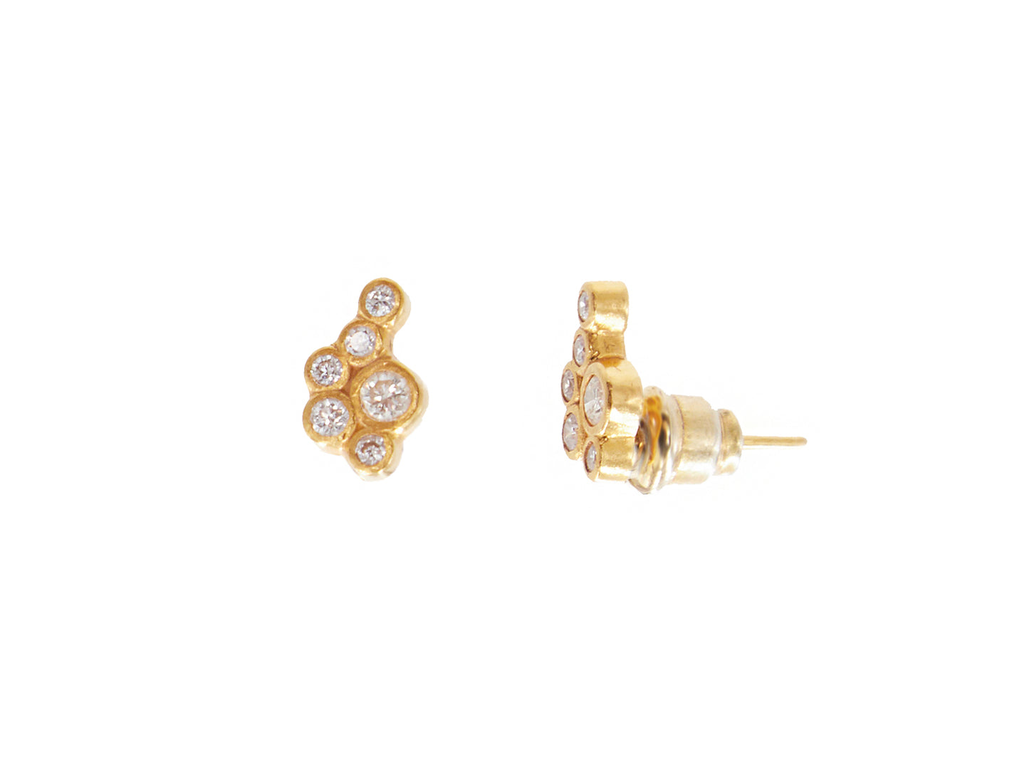 Gurhan Pointelle Brilliant Cut Diamond Crawler Stud Earrings