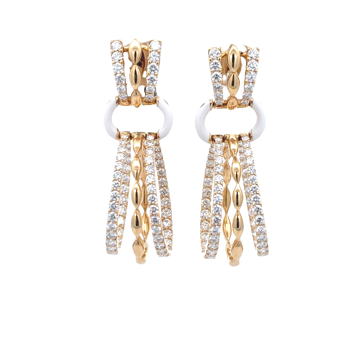 Etho Maria Drop Diamond and Enamel Earrings