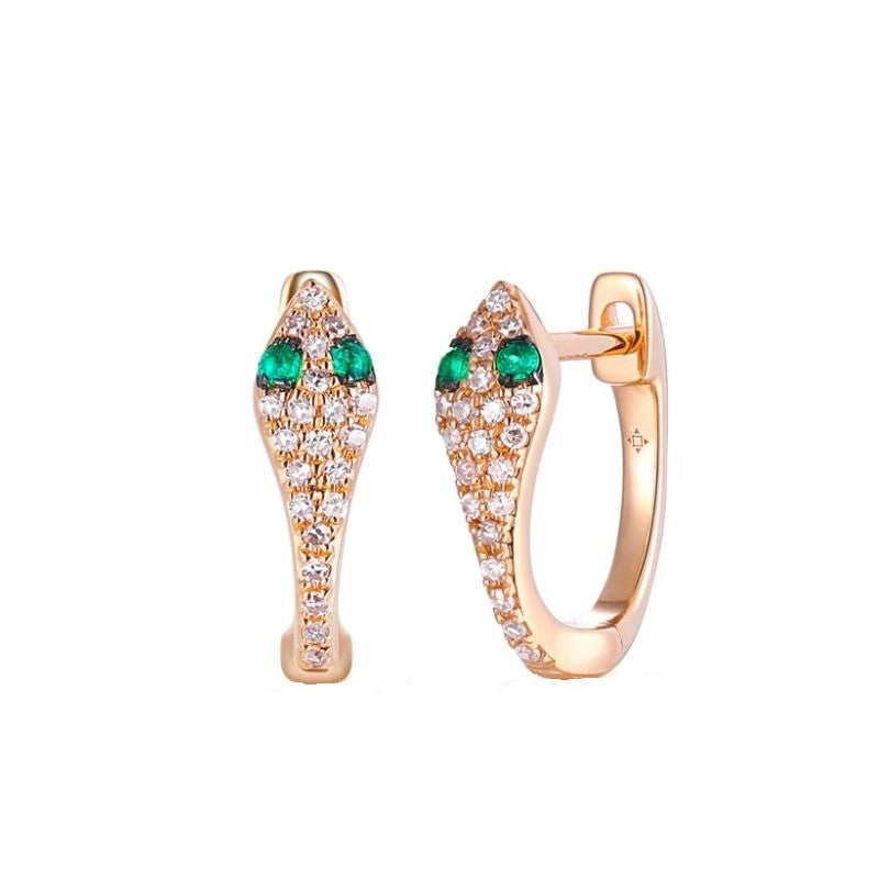 Emerald & Diamnd Hoop Earrings