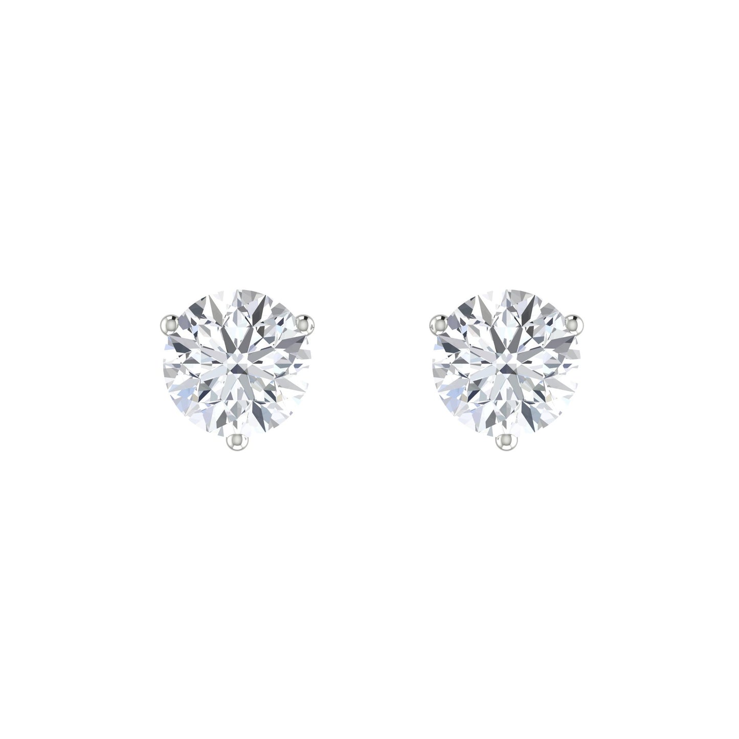 Round Diamond Stud Earrings