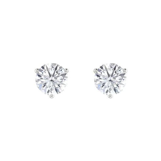 Round Diamond Stud Earrings