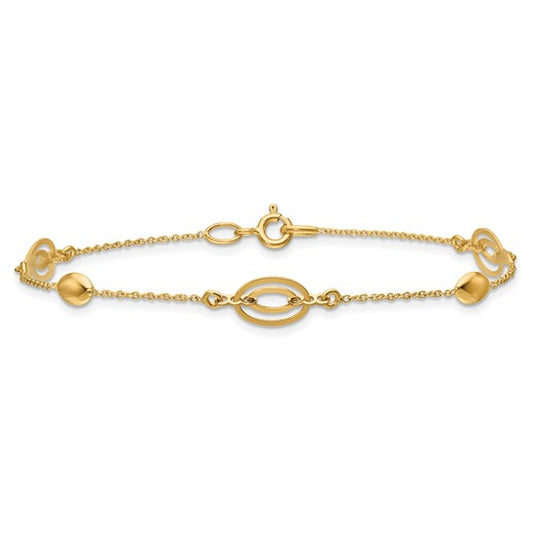 Yellow Gold Oval Station Bracelet