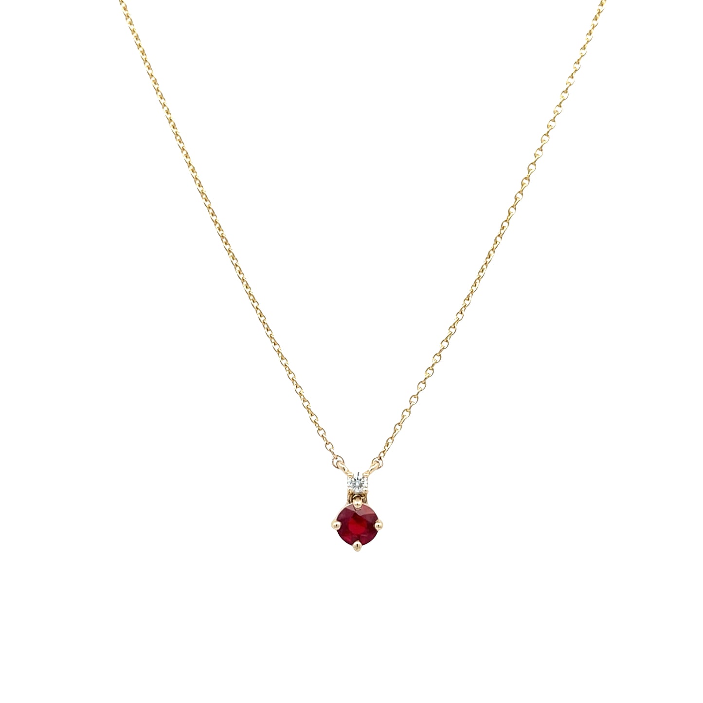 Yellow Gold Ruby and Diamond Pendant