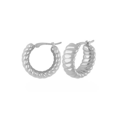 Sterling Silver Twist Hoop Earrings