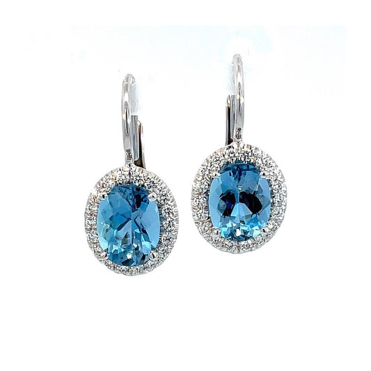 Suna Aqua and Diamond Earrings