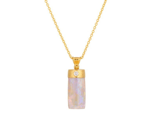 Gurhan Glint Gold Opal and Diamond Pendant
